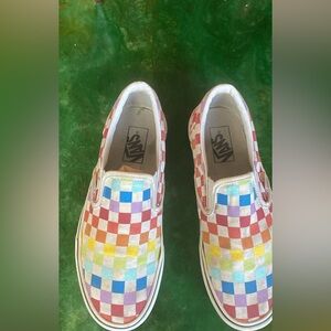 Vans Slip-On Multicolor Checkerboard Canvas Sneakers